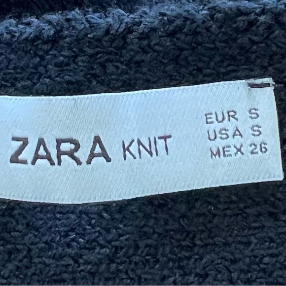 Zara knit cropped Textured Black Bra Top tank  S - Picture 3 of 8